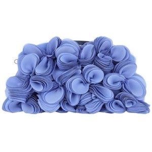 BNWT Karen Millen blue satin hydrangea clutch